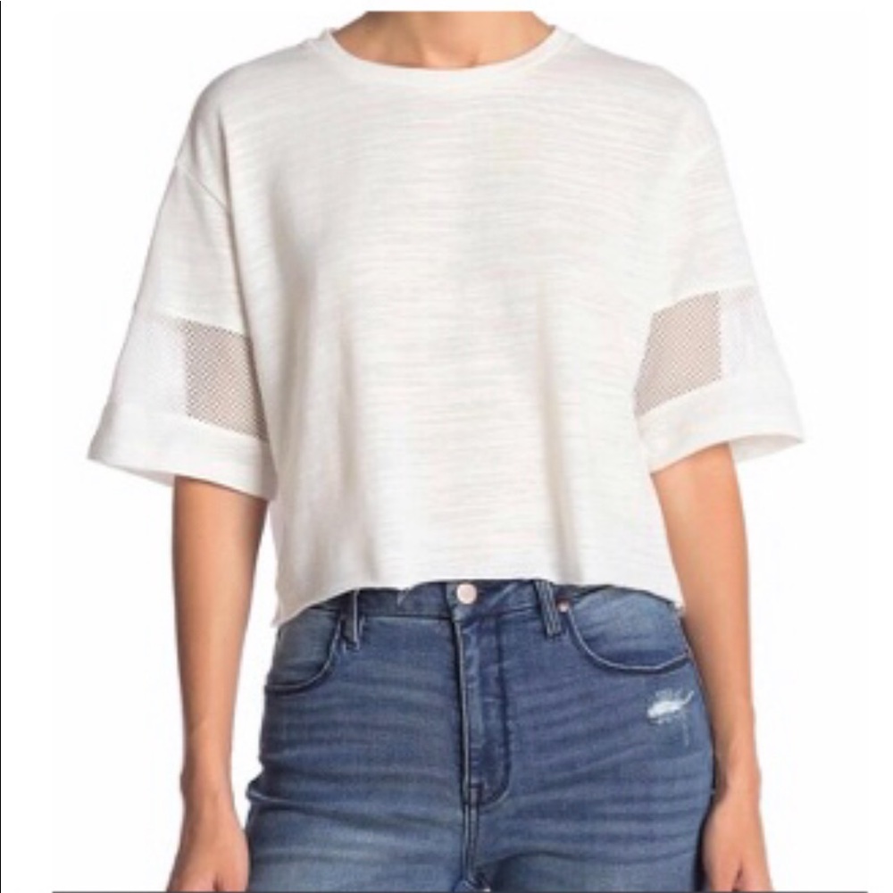 Kendall + Kylie Crop Top Mesh Sleeve
